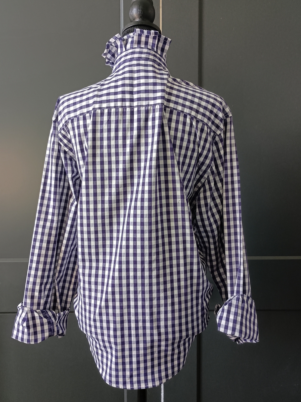 Upcycled Women's Clemson Ruffle Collar Shirt #102 - Picture 5 of 9